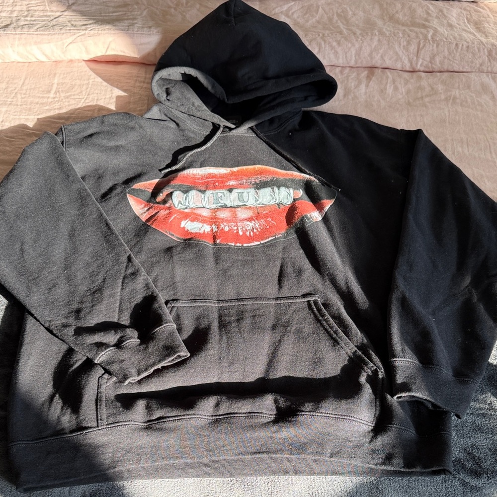 Urban Outfitters Grillz Black Hoodie with Red Design
